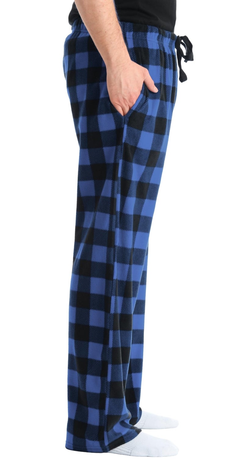 #FollowMe 45902-1C-S Polar Fleece Pajama Pants for Men/Sleepwear/PJs, Blue Buffalo Plaid, Small - Image 3